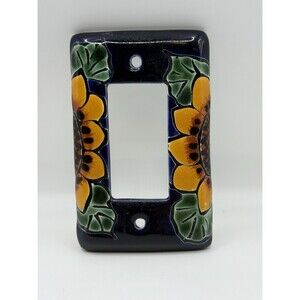 Talavera Pottery Single Pole Flat Switch Plate Mexican Amigos Pottery